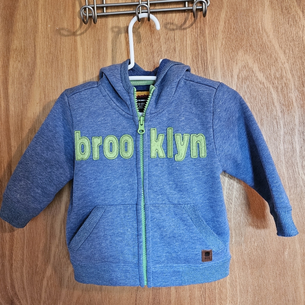 Brooklyn Industries Blue and Green Fleece Jacket /Hoodie
